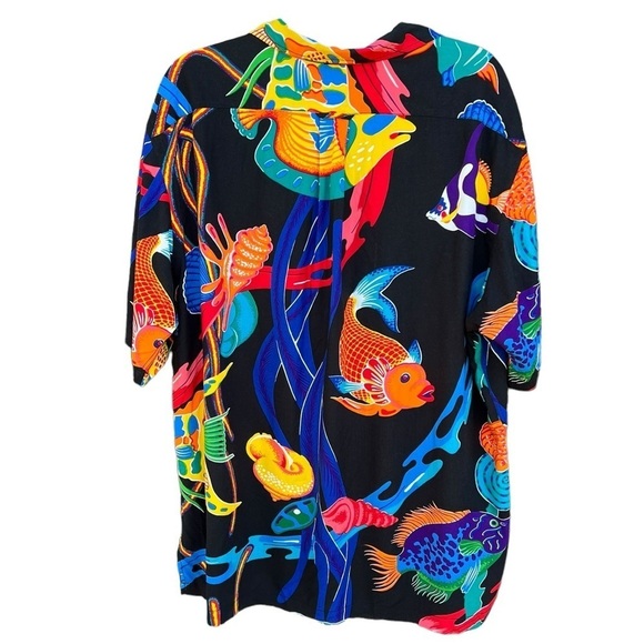Vintage Polo Ralph Lauren Caldwell Koi Fish Button Down Tropical XL Viscose FLAW - Picture 4 of 16